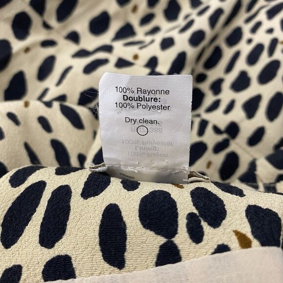 J. Crew 6 Tan Black Leopard Cheetah Print Long Sleeve Pockets Slip Shift Dress* - Picture 12 of 16